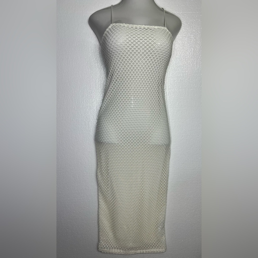 FOREVER 21 White Crochet Midi Dress M